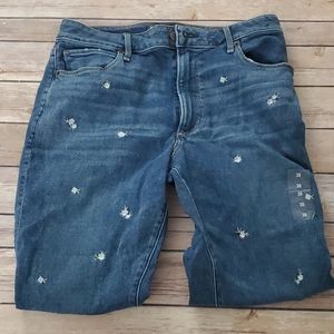 Abercrombie size 30 blue raw hem mid rise jeans